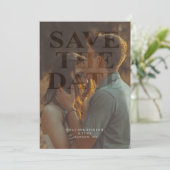 Modernes Boho-Foto Save the Date Einladung (Stehend Vorderseite)