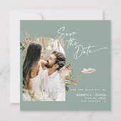 Modernes Boho Foto Save the Date Magnetkarte (Vorderseite)