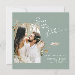 Modernes Boho Foto Save the Date Magnetkarte