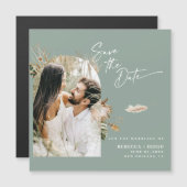 Modernes Boho Foto Save the Date Magnetkarte (Vorne/Hinten)