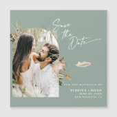 Modernes Boho Foto Save the Date Magnetkarte (Vorderseite)