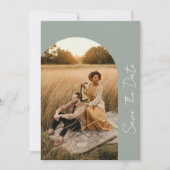Modernes Boho Frame Sage Wedding Foto Save The Date (Vorderseite)