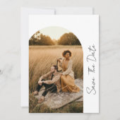 Modernes Boho Frame Wedding-Foto Save The Date (Vorderseite)