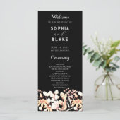 Modernes Boho Garden Black Wedding Programm (Stehend Vorderseite)