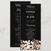 Modernes Boho Garden Black Wedding Programm (Vorne/Hinten)