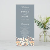 Modernes Boho Garden Gray Wedding Programm (Stehend Vorderseite)