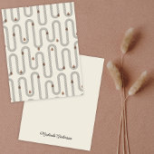 Modernes Boho Geometric Curves Persönliche Station Mitteilungskarte