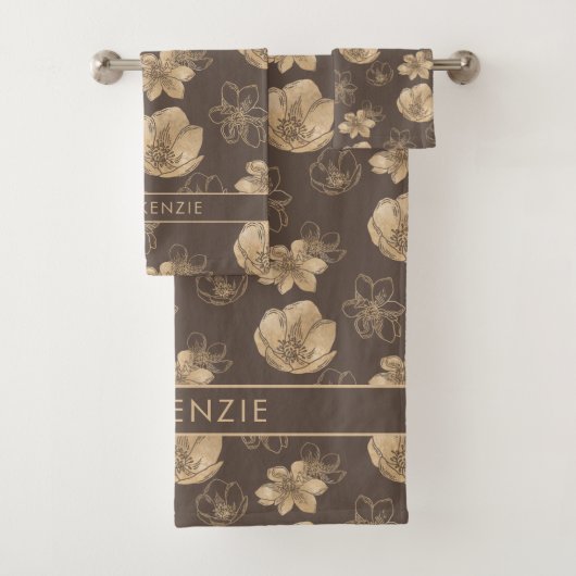 Modernes Boho Gold Foil Muster Badhandtuch Set (Insitu)