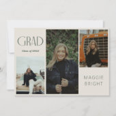 Modernes boho graduate Multi-Foto Open House Einladung (Vorderseite)