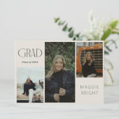 Modernes boho graduate Multi-Foto Open House Einladung (Stehend Vorderseite)