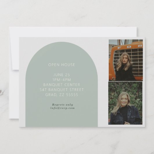 Modernes Boho Graduiertenhaus Ankündigung des offe (Rückseite)