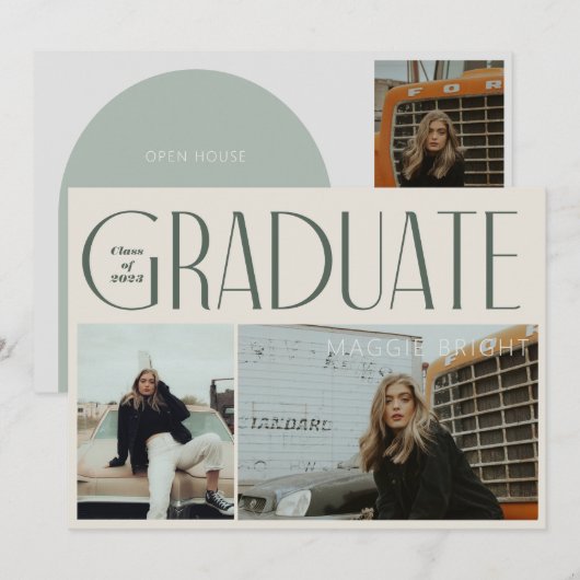 Modernes Boho Graduiertenhaus Ankündigung des offe (Vorne/Hinten)