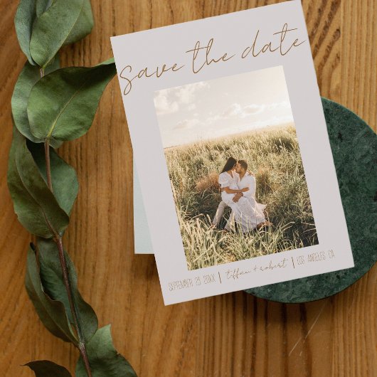 Modernes Boho Gray One Foto Save the Date