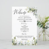 Modernes Boho Greenerity Hochzeitsprogramm (Stehend Vorderseite)