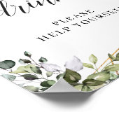 Modernes boho grünes Blattgold Getränke Zeichen Poster (Ecke)