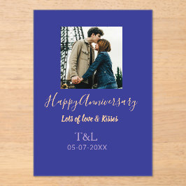 Modernes boho Happy-Jubiläum geben den Namen blue Acryleinladungen