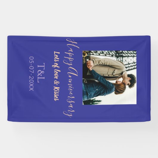 Modernes boho Happy-Jubiläum geben den Namen blue  Banner (Horizontal)