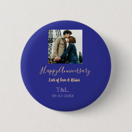 Modernes boho Happy-Jubiläum geben den Namen blue Button