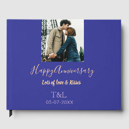 Modernes boho Happy-Jubiläum geben den Namen blue Gästebuch