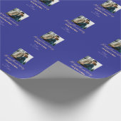 Modernes boho Happy-Jubiläum geben den Namen blue Geschenkpapier (Ecke)