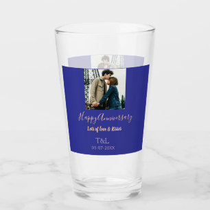 Modernes boho Happy-Jubiläum geben den Namen blue Glas