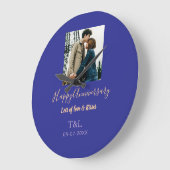 Modernes boho Happy-Jubiläum geben den Namen blue  Große Wanduhr (Winkel)