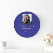 Modernes boho Happy-Jubiläum geben den Namen blue  Große Wanduhr (Zuhause)