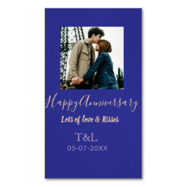 Modernes boho Happy-Jubiläum geben den Namen blue Magnetische Visitenkarte