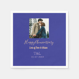 Modernes boho Happy-Jubiläum geben den Namen blue Serviette