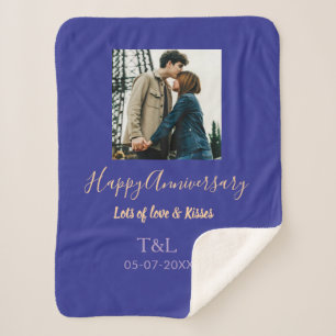 Modernes boho Happy-Jubiläum geben den Namen blue  Sherpadecke