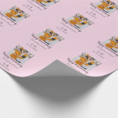 Modernes boho Happy Jubiläum Namensdatum orange hi Geschenkpapier (Ecke)