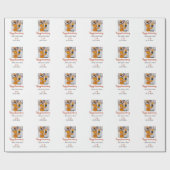 Modernes boho Happy Jubiläum Namensdatum orange hi Geschenkpapier (Flach)