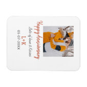 Modernes boho Happy Jubiläum Namensdatum orange hi Magnet (Horizontal)