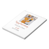 Modernes boho Happy Jubiläum Namensdatum orange hi Notizblock (Rotiert)