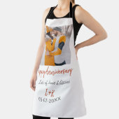 Modernes boho Happy Jubiläum Namensdatum orange hi Schürze (InSitu)