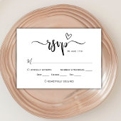 Modernes Boho Herzkalligrafie Script Wedding RSVP