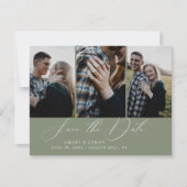 Modernes Boho Kalligrafie Multi-Foto Save the Date Ankündigung (Vorderseite)