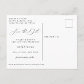 Modernes Boho Kalligrafie Multi-Foto Save the Date Ankündigungspostkarte (Rückseite)