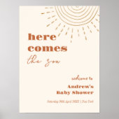 Modernes Boho kommt mit der Son Baby Dusche Willko Poster (Vorne)
