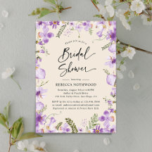 Modernes Boho Lavender Wildblumen Brautparty