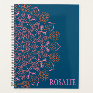 Modernes Boho Mandala Medallion in Aquamarin Perso Planer