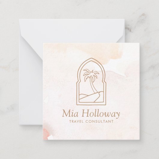 Modernes Boho Minimal Palm Tree Business Mitteilungskarte (Vorderseite)