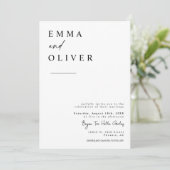 Modernes Boho Minimalistisch Wedding Foto QR Code  Einladung (Stehend Vorderseite)