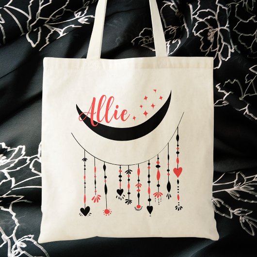 Modernes Boho Moon & Stars Trendy Tragetasche