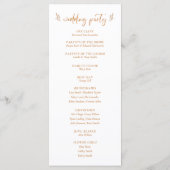 Modernes Boho Orange Floral Wedding Programm (Rückseite)