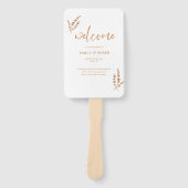 Modernes Boho Orange Floral Wedding Programm Fächer (Vorderseite)