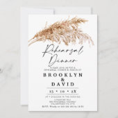 Modernes Boho Pampas Grass Probe Dinner Einladung (Vorderseite)