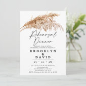 Modernes Boho Pampas Grass Probe Dinner Einladung (Stehend Vorderseite)