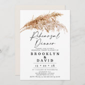 Modernes Boho Pampas Grass Probe Dinner Einladung (Vorne/Hinten)