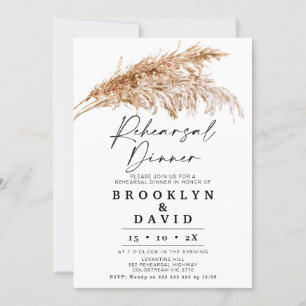 Modernes Boho Pampas Grass Probe Dinner Einladung